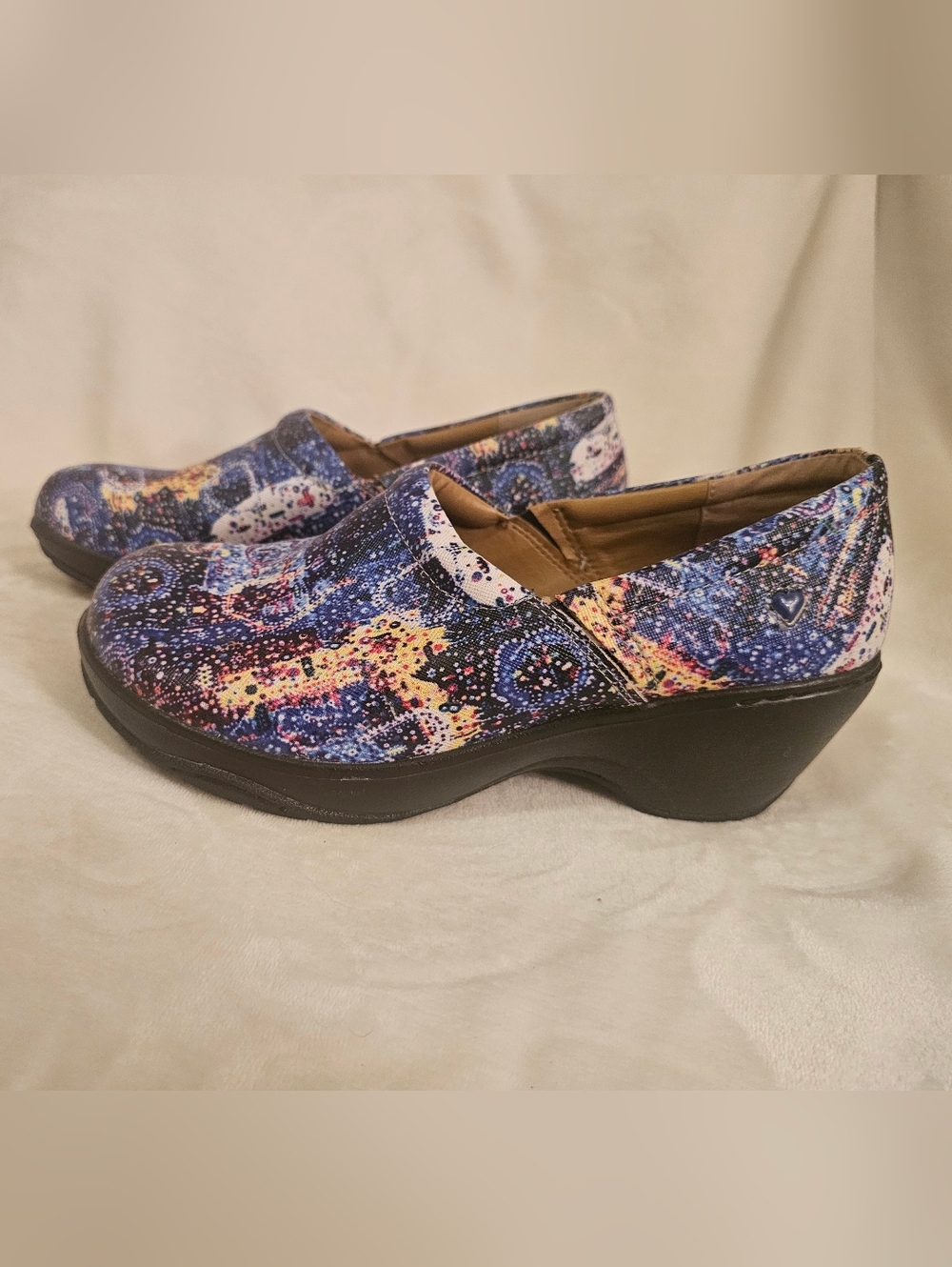 Nurse Mates Multicolor Galaxy Print Slip-On Clog